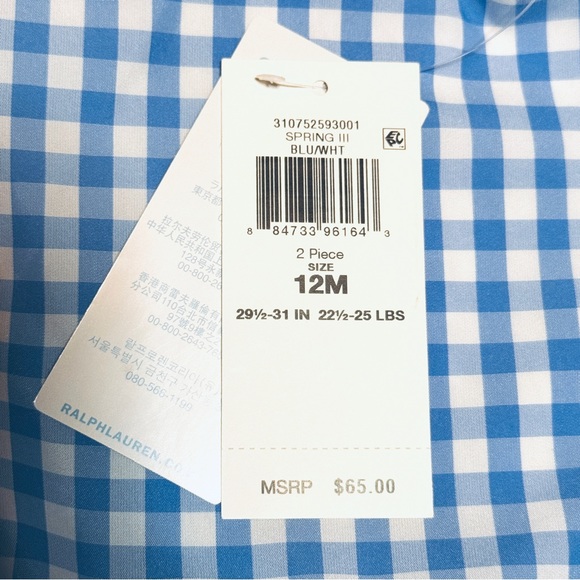 Ralph Lauren Baby Dress - NWT Checkered/Gingham Taffeta - Picture 4 of 5